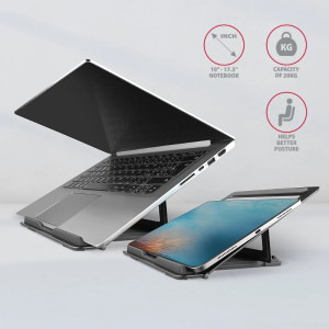 AXAGON STND-L stand aluminiu pliabil 10-17.3 inch Grey