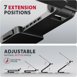 AXAGON STND-LRB stand aluminiu, 10-17.3 inch, rotativ 360, pliabil, Black