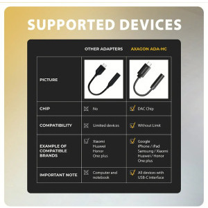 AXAGON ADA-HC, 1x USB-C Male - 1x Jack 3.5 mm Female, negru