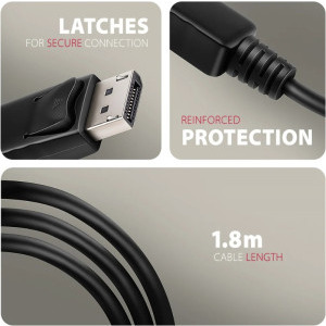 AXAGON DisplayPort Male - HDMI 2.0 Male, 1.8 m, Negru