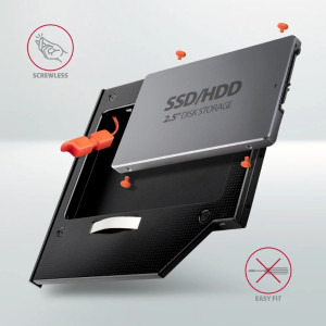 AXAGON HDD/SSD RSS-CD09, pentru unitati optice de tipul 9.5 mm