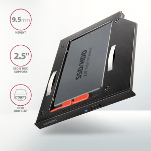 AXAGON HDD/SSD RSS-CD09, pentru unitati optice de tipul 9.5 mm