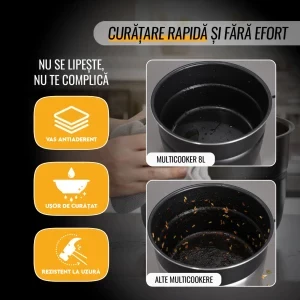 iHunt Multicooker Bro Ultra, 1300W, 8L, Argintiu/Negru