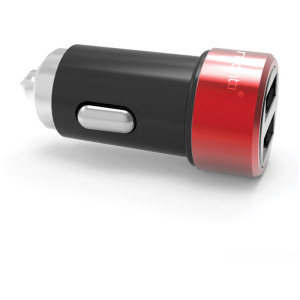 Lemontti 2x USB, 15W, Black/Red + cablu USB-C
