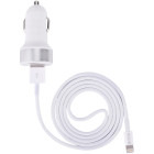 Incarcator auto Devia 2x USB, 12W, White + cablu USB la Lightning MFI