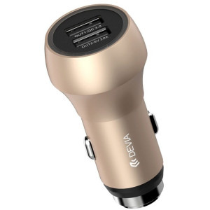 Devia 2x USB, QC 3.0, Gold Emergency Hammer