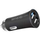 Incarcator auto Lemontti 2x USB, Black