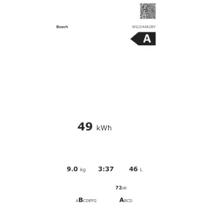 Bosch WGJ244A2BY, 9 kg, 1400 RPM, Clasa A, EcoSilence Drive, i-DOS, Iron Assist, Active Water Plus, Home Connect, 60 cm, Alb