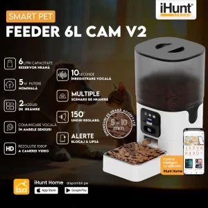 iHunt Dozator automat de hrana pentru animale Smart Pet Feeder Alb