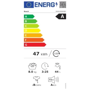 Bosch WAN2806NBY, 8 kg, 1400 RPM, Clasa A, EcoSilence Drive, Iron Assist, Speed Perfect, Active Water Plus, Alb