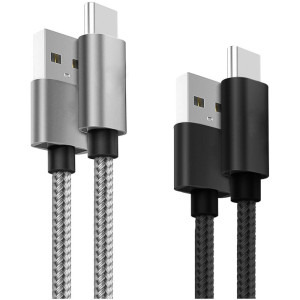 Lemontti USB Male la USB-C Male, 0.5m/1m, Black/Grey, Set