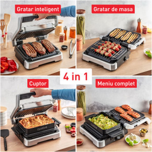 Tefal Gratar electric OptiGrill 4-in-1 GC774D30, 2100W, Argintiu