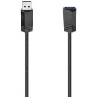 Cablu periferice Hama USB tip A 3.2 Gen 1 Male la USB tip A 3.2 Gen 1 Female, 1.5 m, Negru