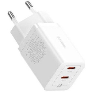 Baseus GaN5 Pro, 2x USB-C, Quick Charge 40W, White