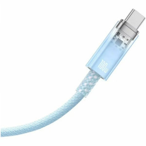 Baseus Explorer, USB Male la USB-C Male, 100W 1 m, Quick Charge, Light Blue, amperaj maxim suportat 6A
