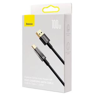 Baseus Explorer, USB Male la USB-C Male, 100W 2 m, Fast Charging, Black