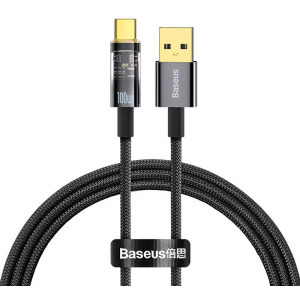 Cablu de date / adaptor Baseus Explorer, USB Male la USB-C Male, 100W 2 m, Fast Charging, Black