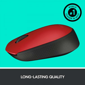 Logitech M171, Wireless, Red