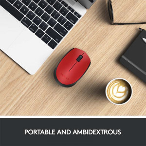 Logitech M171, Wireless, Red
