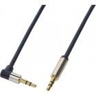 Cablu audio Logilink Jack 3.5 mm Male - Jack 3.5 mm Male, conector 90 grade, 1m, albastru