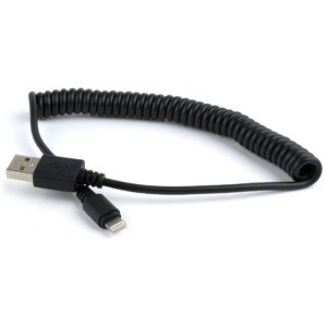 Cablu de date / adaptor Gembird USB-A Male la Lightning Male, 1.5 m, Coiled, Black
