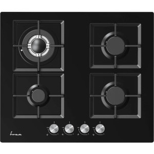 Plita incorporabila Fram FBH-M4IWF-GBK, Gaz, 4 arzatoare, Aprindere electrica integrata, Sistem de siguranta, Wok, 60 cm, Negru