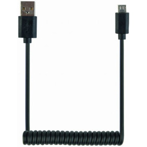 Gembird USB Male la microUSB Male, 0.6 m, Coiled, Black