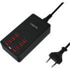 Incarcator retea Logilink PA0140, 8x USB, Quick Charge 44 W, Black
