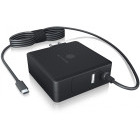 Incarcator retea Icy Box IB-PS101-PD, 1x USB-C, 1x USB, Quick Charge 90 W, Black