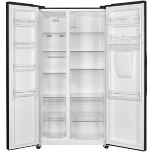 Fram FSBS-HM440NFBKWDE++, 439 L, Clasa E, Full No Frost, Inverter, Dozator apa, Control electronic, 177 cm, Negru