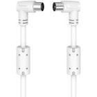Cablu video Hama Coaxial Male - Coaxial Female, 1.5 m, Conector 90 grade, Alb