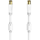 Cablu video Hama Coaxial Male - Coaxial Female, 7.5 m, Alb