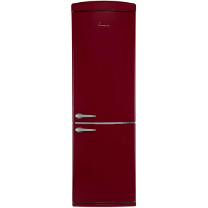 Combina frigorifica Fram FC-VRR341BDE++, 340 L, Clasa E, Less Frost, Control mecanic, Iluminare LED, 190 cm, Visiniu