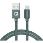 Cablu de date / adaptor Swissten USB Male la USB-C Male, 2 m, Grey