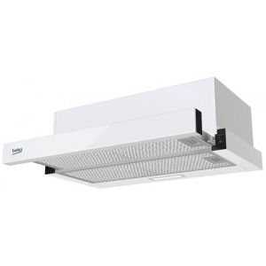 Beko telescopica HNT63322WH, Putere de absorbtie 320 m3/h, 3 trepte de viteza, Iluminare LED, 60 cm, Alb