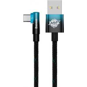 Baseus MVP 2, USB Male la USB-C Male, 100 W, Angled, 2 m, Black