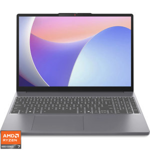 Laptop Lenovo 15.3 IdeaPad Slim 3 15AHP10, WUXGA IPS, Procesor AMD Ryzen™ 7 8840HS (16M Cache, up to 5.10 GHz), 16GB DDR5, 512GB SSD, AMD Radeon 780M, No OS, Luna Grey