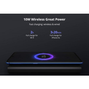 Xiaomi Qi Wireless, 10000 mAh, Suport 10W Wireless Fast Charging, USB-C, Black
