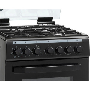 Heinner HFSC-V60LITGC-BK, Mixt, 4 arzatoare, Aprindere electrica plita, Dispozitiv de siguranta, Cuptor electric, 6 functii, Timer, Grill, 60 cm, Negru