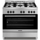 Aragaz Heinner HFSC-S90LITGR-IX, Gaz, 5 arzatoare, Wok, Gratar fonta, 110 L, Rotisor, Grill, Argintiu