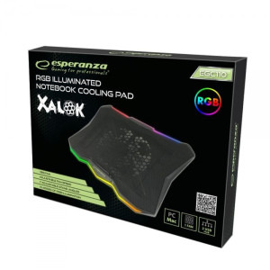 Esperanza Gaming laptops, 17 inch Xalok, ventilator 180 mm, iluminare LED RGB