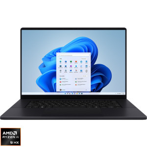 ASUS 16'' ProArt P16 OLED H7606WV, 4K Touch, Procesor AMD Ryzen™ AI 9 HX 370 (24M Cache, up to 5.1 GHz), 32GB LPDDR5X, 2TB SSD, GeForce RTX 4060 8GB, Win 11 Pro, Nano Black