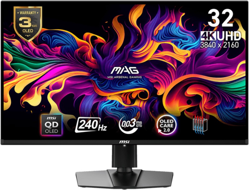 Monitor LED MSI Gaming MAG 321UPX 31.5 inch UHD QD-OLED 0.03 ms 240 Hz USB-C HDR