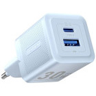 Incarcator retea Vention GaN 1x USB-C, 1x USB, 30W Blue