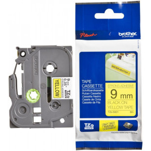 Brother Banda Laminata 9 mm black on yellow