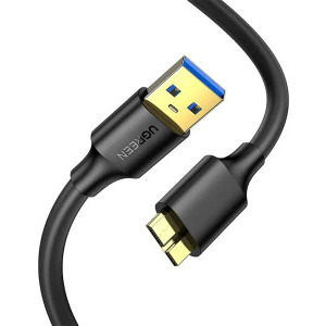 Cablu periferice Ugreen US130, USB tip A 3.2 Gen 1 Male la Micro USB tip B 3.2 Gen 1 Male, 1 m, Negru