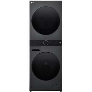 Masina de spalat rufe cu uscator LG WashTower WT1210BBF, Spalare 12 kg, Uscare 10 kg, 1400 RPM, Clasa A, Dual Inverter Heat Pump, TurboWash360, Auto Sense AI DD, Smart Pairing, Allergy Care, ThinQ, Negru
