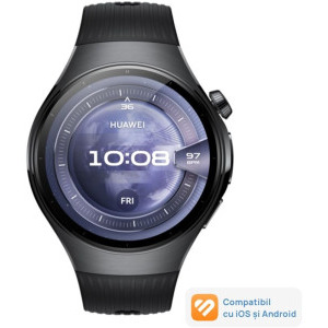 Huawei Watch 5, 46mm Black Stainless Steel, curea Black