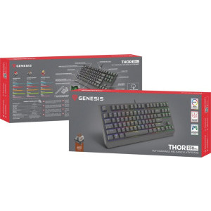Genesis Thor 230 TKL RGB, Outemu Brown Switch, Mecanica, Black
