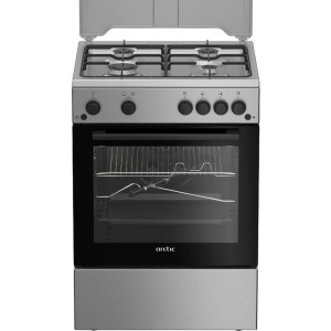 Aragaz Arctic ABGG6611DTTLX, Gaz, 4 arzatoare, Sistem de siguranta, Aprindere integrata, Grill, Rotisor, 60 cm, Inox